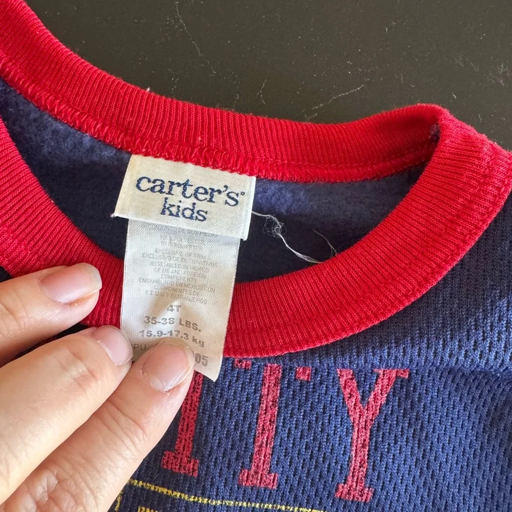 Vintage Carters Varsity‎ Football Kids Shirt - Blue and Red